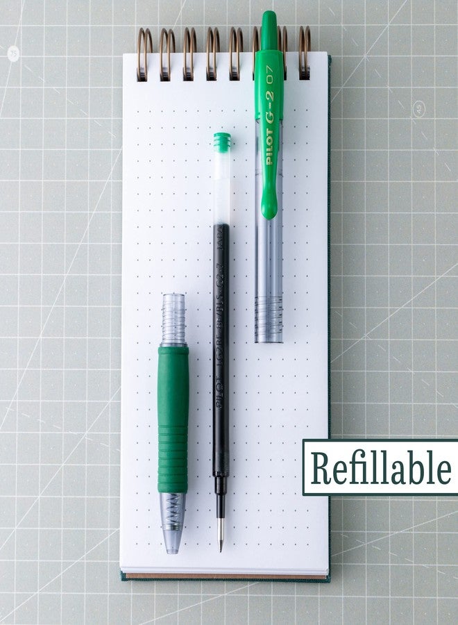 PIL Wholesale CASE of 10 - Pilot G2 Retractable Gel Ink Pens-Gel Pen,Retractable/Refillable,Fine Point,Green Ink, Clear - Image 2