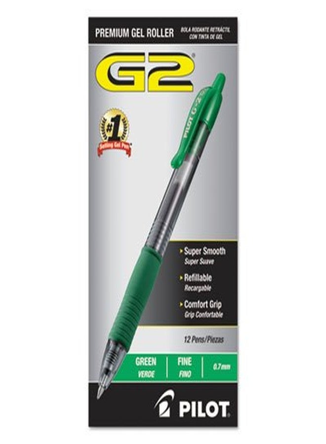 PIL Wholesale CASE of 10 - Pilot G2 Retractable Gel Ink Pens-Gel Pen,Retractable/Refillable,Fine Point,Green Ink, Clear - Image 1
