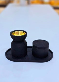 Damanhoor Damanhoor Charcoal Incense Burner Bakhoor Burner Oud Frankincense Resin Incense Burner With Storage And Small Tray for Yoga Spa and Aromatherapy Office & Home Decor 