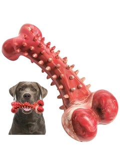 Dog Chew Toys for Aggressive Chewers Rubber Dog Bones Long Lasting Interactive Durable Dog Toys Indestructible Rubber Bone for Teeth Cleaning and Care (Red)
