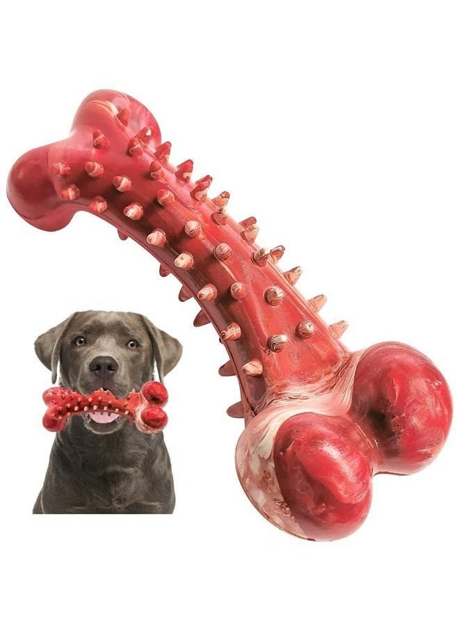 Generic - Dog Chew Toys for Aggressive Chewers Rubber Dog Bones Long Lasting Interactive Durable Dog Toys Indestructible Rubber Bone for Teeth Cleaning and Care (Red) - Image 1