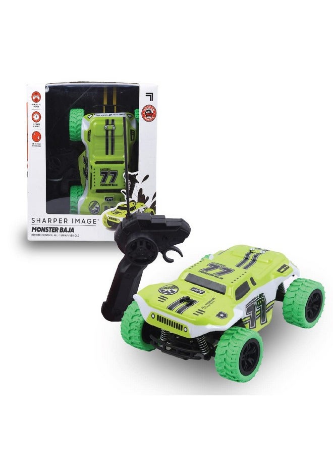 Sharper Image Sharper Image Monster Baja Truck Wireless Remote Controlled Car 360° Rotating High Speed Off Road Top Brand in USA Green Color Rc Car for Kids 6 Yrs+Birthday Gift Outdoor All Terrain Made in India  - Image 1