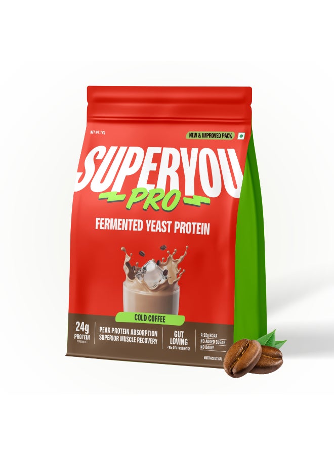 SuperYou PROs- Cold Coffee Flavour Fermented Yeast Protein Powder 1Kg - Image 1