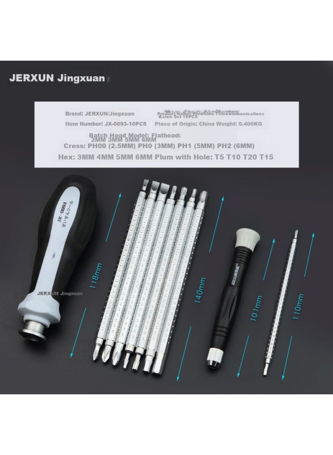 Jerxun Multi-functional Screwdriver Set, Combination Household Phillips And Flathead Screwdrivers, Phone And Computer Repair Disassembly Tools - Image 4