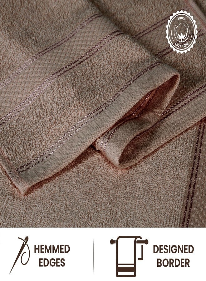 Casa Lino 100% Cotton Hand Towels for Bathroom - Soft, Highly Absorbent & Quick Dry Kitchen Towels - Gym Towel Set - Travel Towel Set - 24" x 16" - Pack of 4 - (Brown) - Image 4