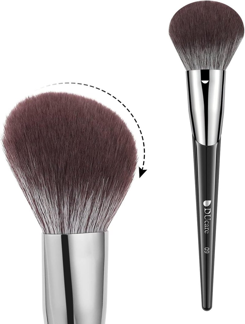 DUcare Powder Brush for Loose Powder Fluffy Makeup Brushes with Soft Synthetic Bristles for Setting PowderBlushHighlighter Large Face Makeup Brush for Flawless Application - Image 3