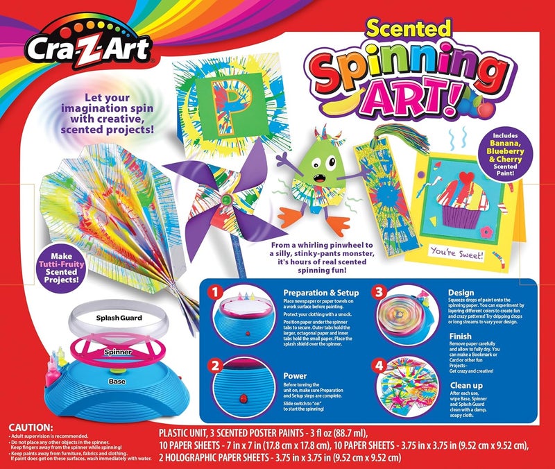 Cra-Z-Art Scented Spinning Art Machine with Holographic Paper and Scented Paints - Image 3
