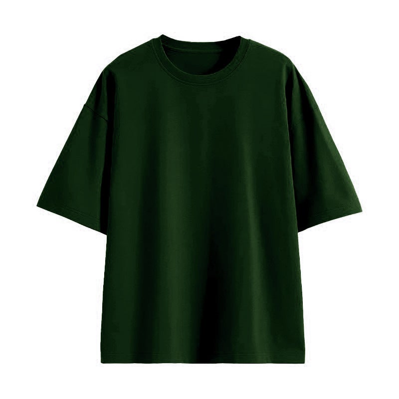 Children'S Wear Short-Sleeved Solid Color Summer Round Neck T-Shirt 100 Pure Cotton Short-Sleeved Men'S And Women'S Children'S Wear Loose Western Style T-Shirt - Image 1