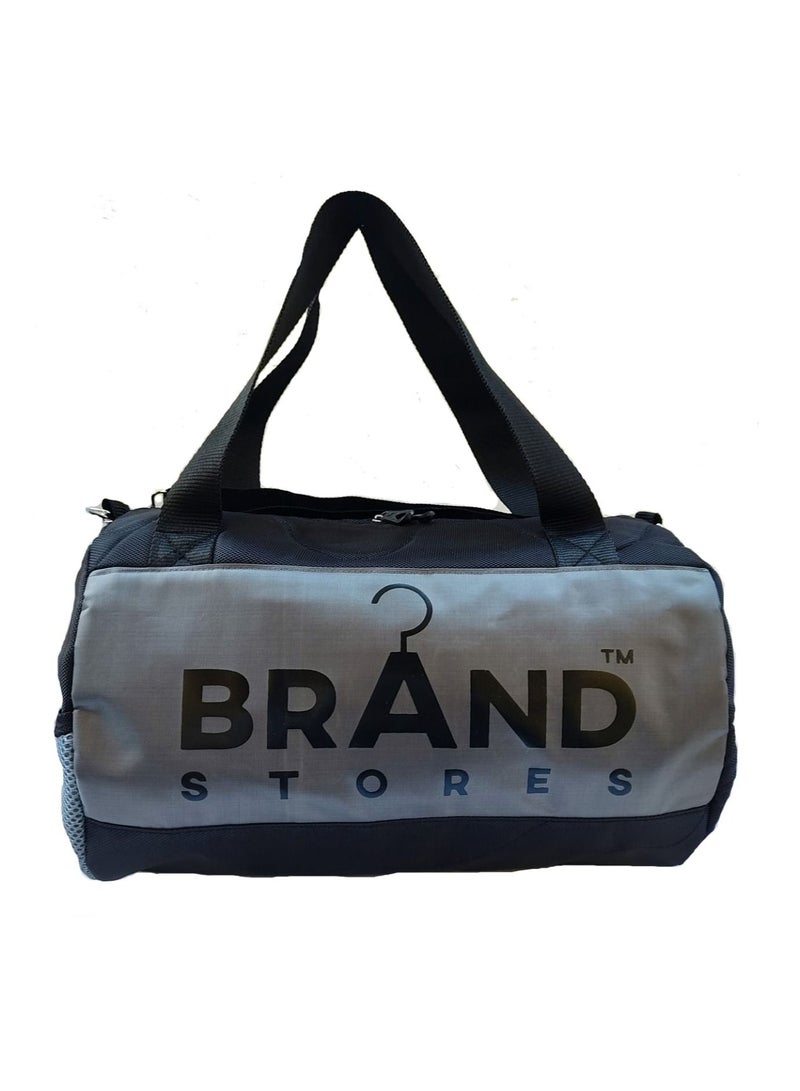 Brand Stores Canvas Gym Bag-Brand Stores - Grey & Black - Image 3