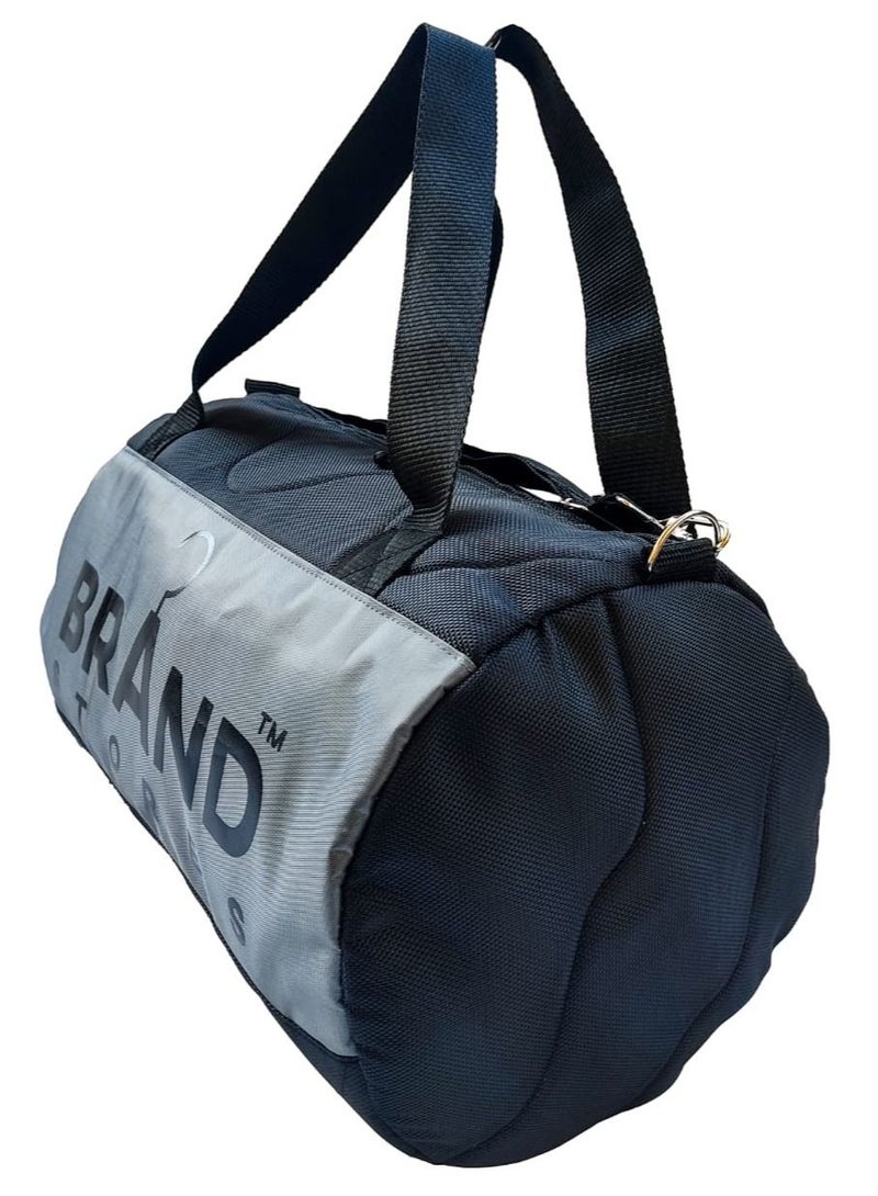 Brand Stores Canvas Gym Bag-Brand Stores - Grey & Black - Image 2