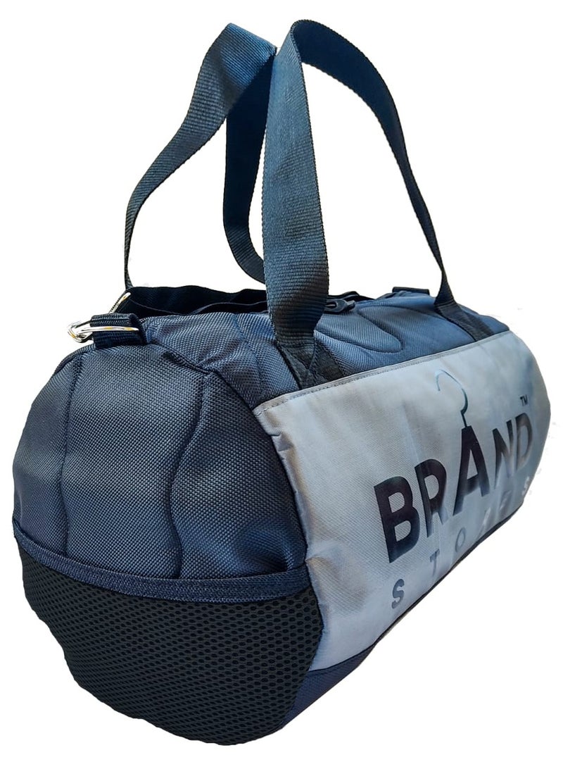 Brand Stores Canvas Gym Bag-Brand Stores - Grey & Black - Image 1
