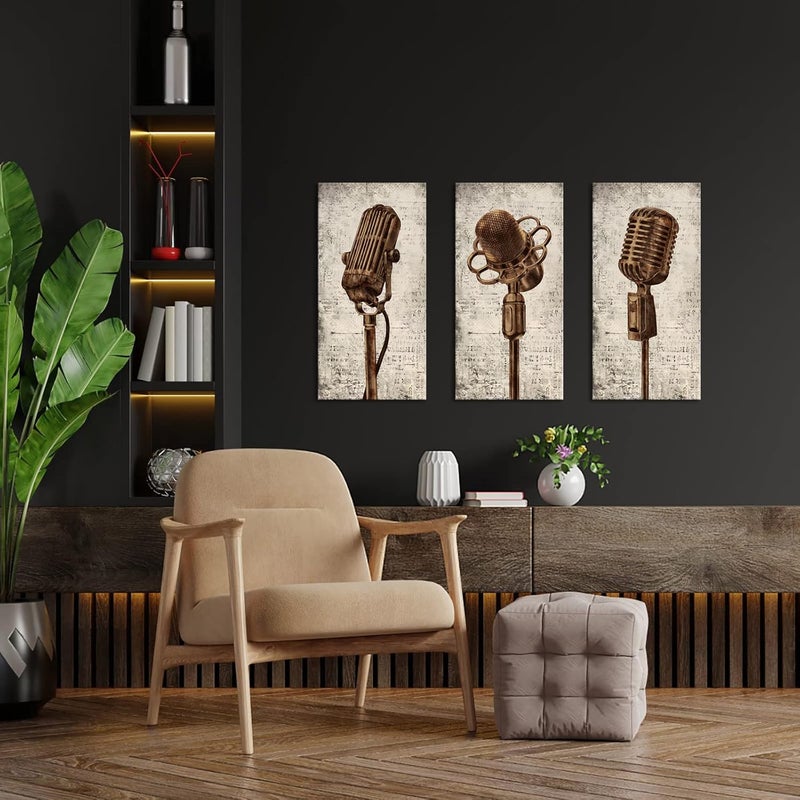 RnnJoile Vintage Studio Microphones Canvas Print Set - Image 5
