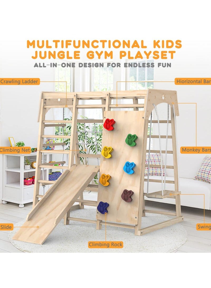 شو وو صالة ألعاب داخلية، ألعاب تسلق للأطفال الصغار، ألعاب تسلق داخلية للأطفال الصغار، مجموعة ألعاب تسلق مع زحليقة، صخرة/شبكة تسلق، قضبان قرد، لوحة رسم، لعبة أباكوس وأرجوحة - Image 2