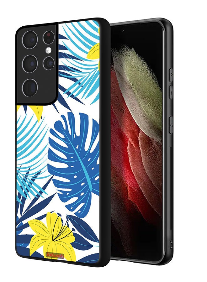Tolwak Samsung Galaxy S21 Ultra 5G Protective Case Cover Feather And Flower Art - Image 1