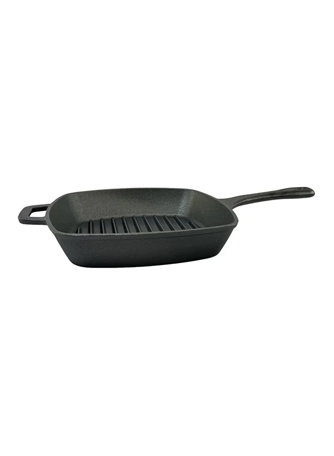 بارفيت بارفيه مقلاة شواء بمقبض مريح من حديد الزهر على شكل مربع وبلون أسود وبأبعاد 44.5 × 26 سم XG250