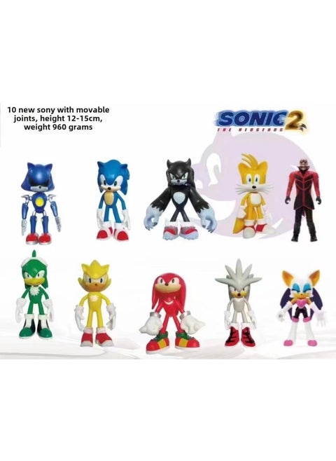 1~4 Generation 6 Sonic Super Mouse Flying Mouse Psp Game Hand-made Doll Model Doll Ornaments-Color:10 Joint Movable Sonic 0P