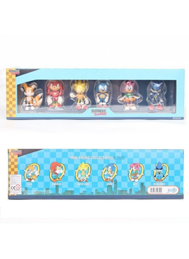 1~4 Generation 6 Sonic Super Mouse Flying Mouse Psp Game Hand-made Doll Model Doll Ornaments-Color:10 Joint Movable Sonic 0P