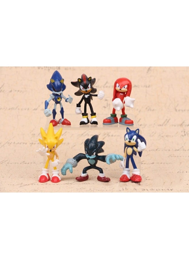 1~4 Generation 6 Sonic Super Mouse Flying Mouse Psp Game Hand-made Doll Model Doll Ornaments-Color:10 Joint Movable Sonic 0P