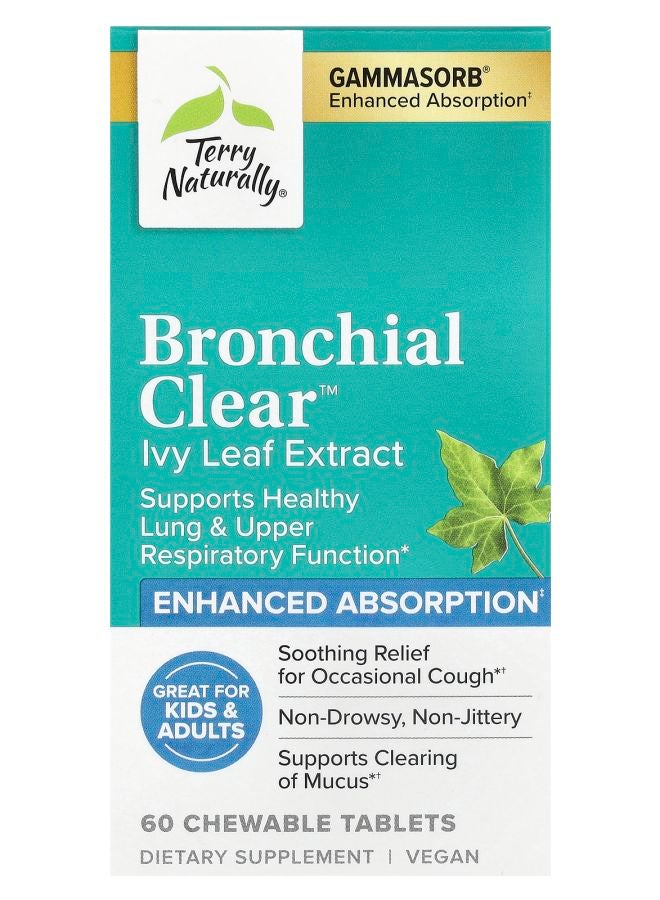 Terry Naturally Bronchial Clear™ Ivy Leaf Extract 60 Chewable Tablets