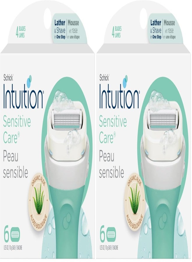 INTUITION Schick Refill,Razors for Women Sensitive Skin | Intuition Razor Blades Refill with Organic Aloe,Razor Refills,6 Count (Pack of 2 - Image 1