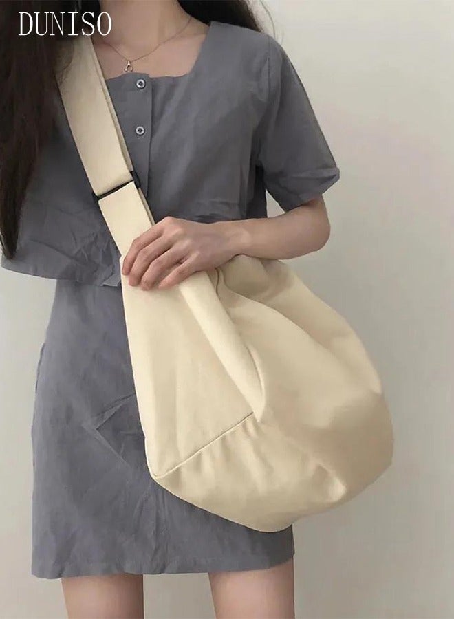 DUNISO Women's Shoulder Tote Bag Canvas Handbag For Women Large Capacity Crossbody Bag Fashionable Travel Messenger Shoulder Bag For Ladies Girls College Students - Image 1