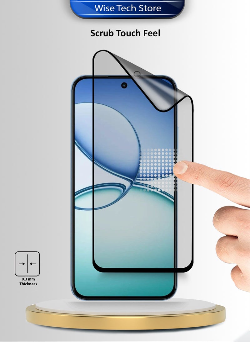 دبليو تيك حماية شاشة ريالمى 15T 5G 2025 بكامل الغراء من السيراميك النانوي الفاخرة، تغطية كاملة، مطفي ومرن (MSCNMN) - شفاف/أسود - Image 4