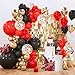 PartyWoo Red Black and Gold Balloon Arch Kit Garland 142pcs Different Sizes of 18 12 10 5 Inch Matte Black Red Metallic Gold Confetti Balloons for New Years Eve Graduation Birthday Party Decorations - Image 2