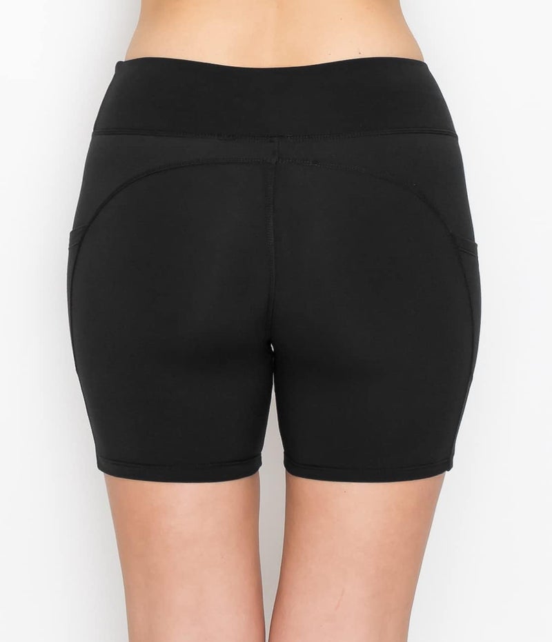 ALWAYS Womens 5 Yoga Shorts  Premium Soft Tummy Control Workout Stretch Solid Leggings Pants with Pockets Black S - Image 4