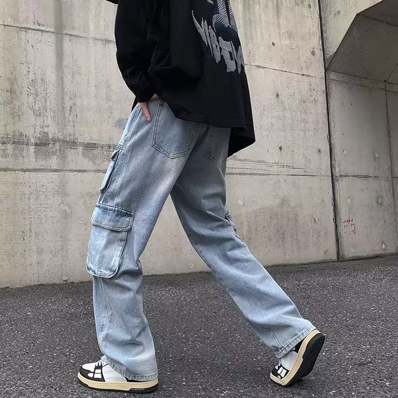 Unisex Classic Denim Jeans Loose Fit Daily Outdoor Wear - Image 4
