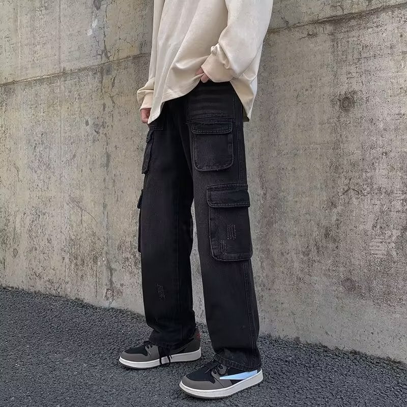 Unisex Classic Denim Jeans Loose Fit Daily Outdoor Wear - Image 1
