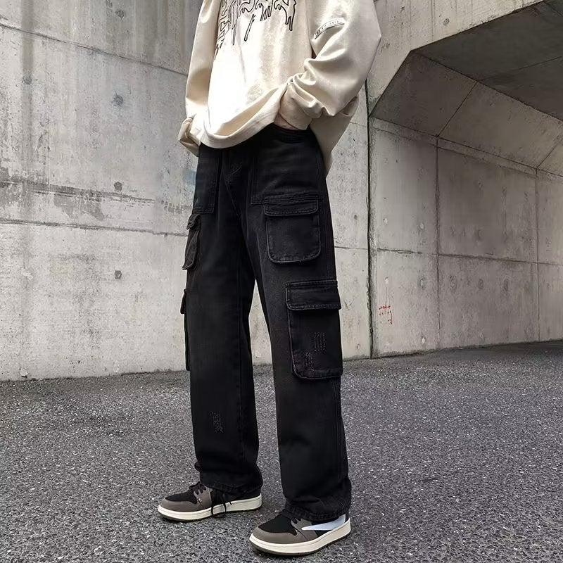 Unisex Classic Denim Jeans Loose Fit Daily Outdoor Wear - Image 3
