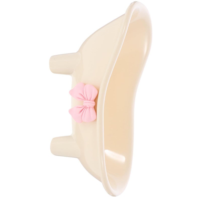 Self Draining Soap Holder Cream White Butterfly Bow Design For Bathroom Countertop Sink Shower - Image 2