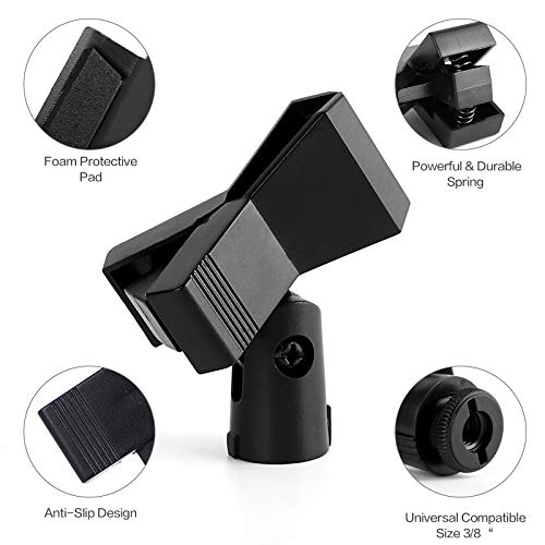 Inovat Pack of 2 Pcs Universal Adjustable Microphone Butterfly Clip Mic Clip Holder for Mic Stand with 5/8" Male to 3/8" Female Adapter - Image 2