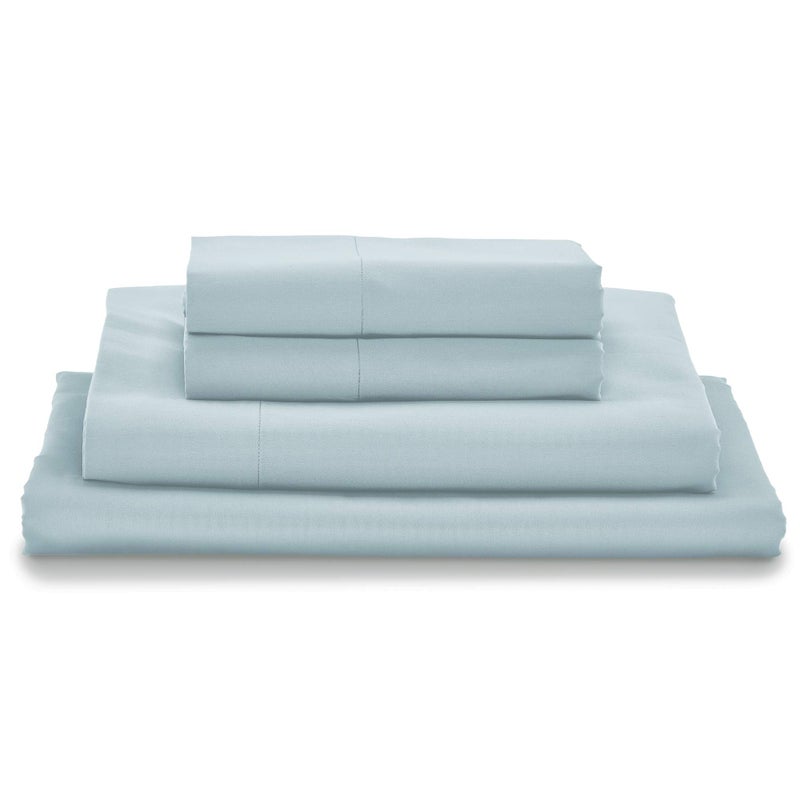 MyPillow MyPillow Giza Dreams Bed Sheets 100 Certified Giza Egyptian Cotton Deep Pocket Sateen Weave King Light Blue 