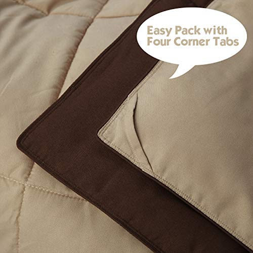 Hi -G HIG 3pc Down Alternative Comforter Set - All Season Reversible Comforter with Two Shams - Quilted Duvet Insert with Corner Tabs - Box Stitched - Super Soft, Fluffy (King/Cal King, Chocolate) - Image 5