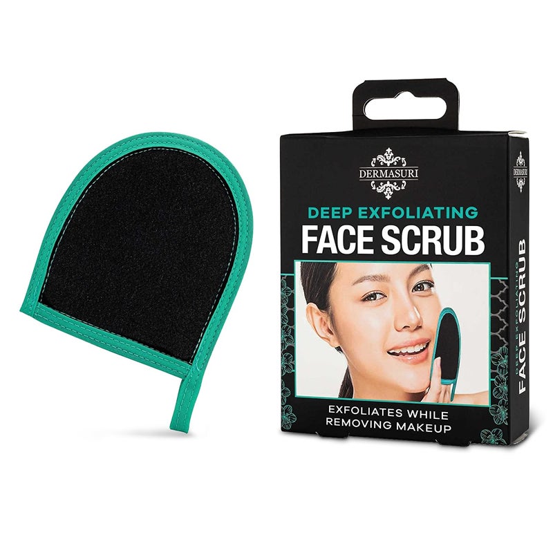 Dermasuri Deep Exfoliating Face Mitt - Scrubber, Dead and Dry Skin Remover for Men and Women - Exfoliator Gloves for Shower and Dry Use - ( 1 Pack) - Image 1