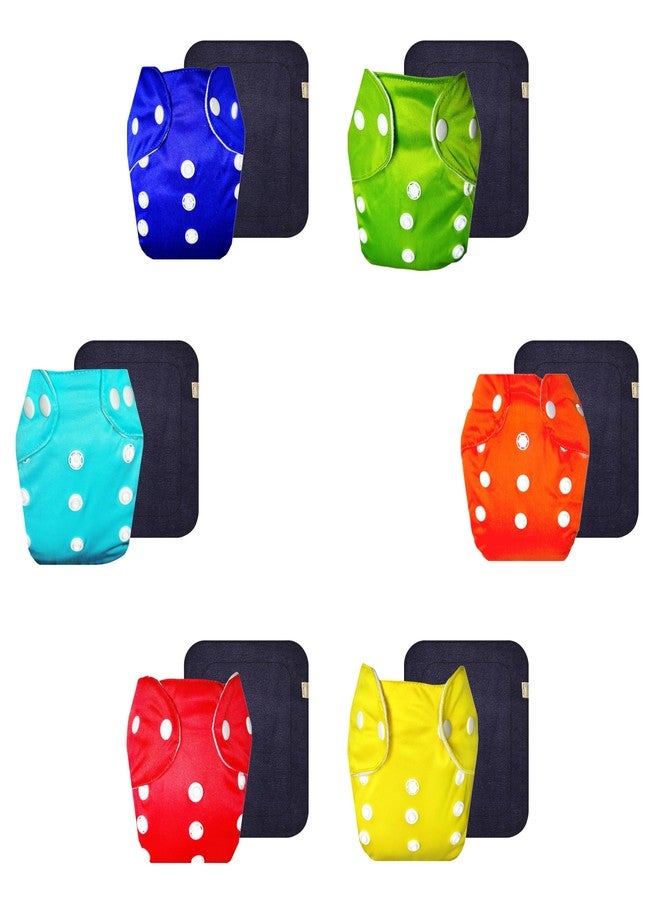 Dumbledo Lite Cloth Diaper with Black Insert (Pack of 6) | Soft & Gentle | Breathable | Easy to Clean | All-Day Wear | 3 Months - 2 Years | Unisex Baby - Image 1