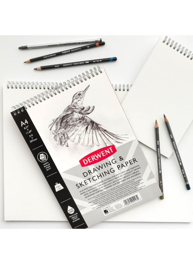 Derwent - Sketch Book 30 Sheets, 165gsm, A4 Portrait - Image 1
