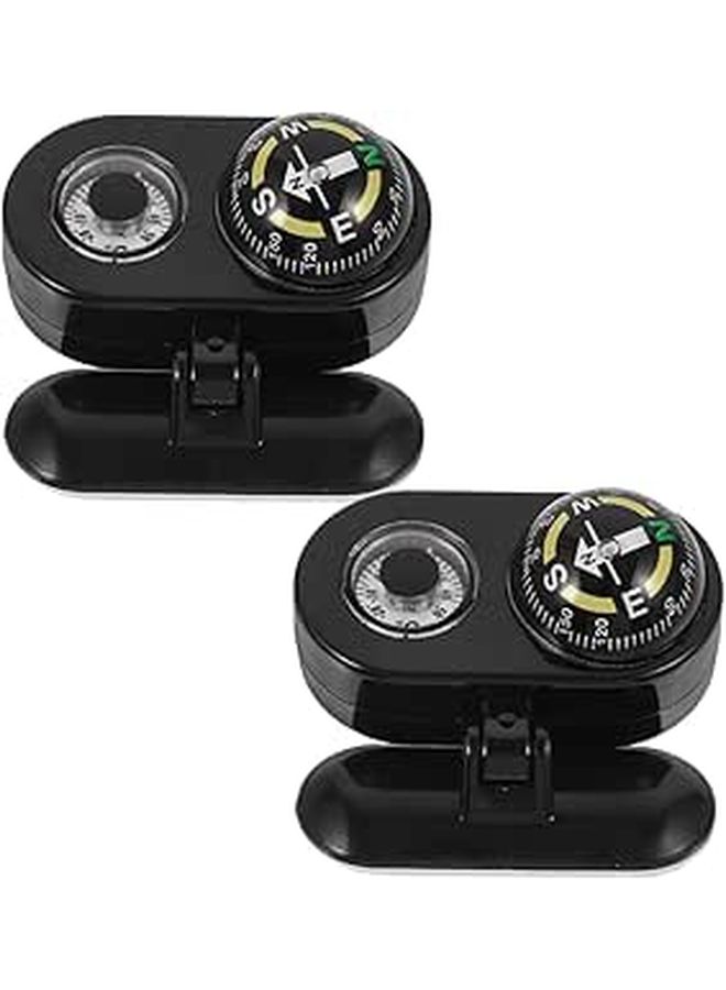 Vehicle Car Compass Guide Ball 2pcs Dashboard Mount Navigation Ball With Thermometer For Boat Truck Interior - Image 1