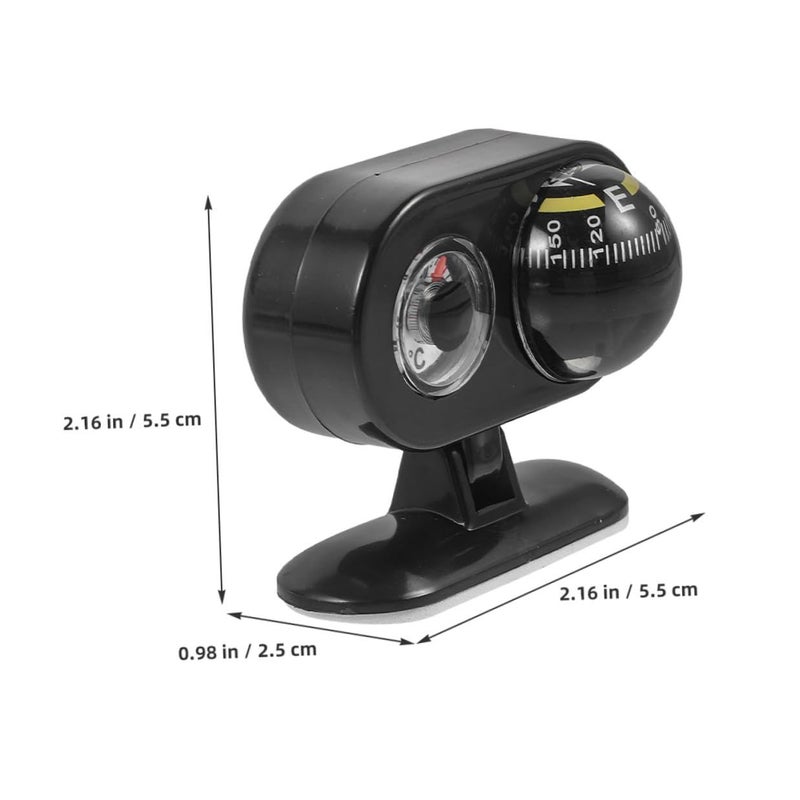 Vehicle Car Compass Guide Ball 2pcs Dashboard Mount Navigation Ball With Thermometer For Boat Truck Interior - Image 3