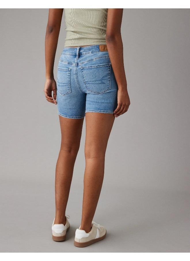 American Eagle - شورت جينز برمودا ضيق منخفض الارتفاع من AE Next Level - Image 1