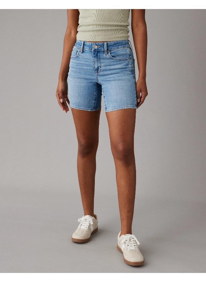 American Eagle - شورت جينز برمودا ضيق منخفض الارتفاع من AE Next Level - Image 1