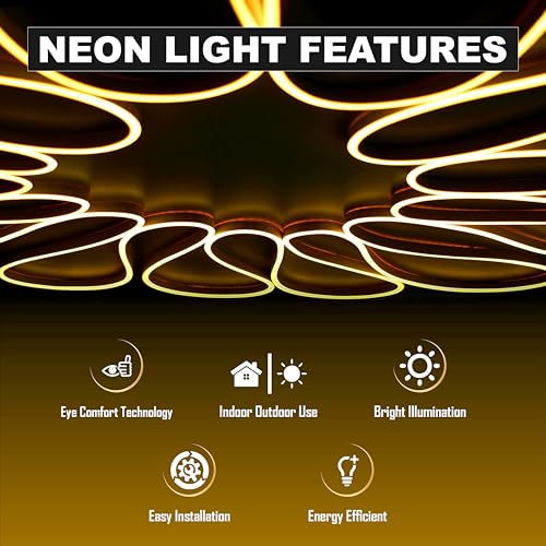 Forus 10 Meter LED Neon Strip Light - Yellow, Flexible Waterproof Cuttable Rope Lights, Indoor Outdoor Diwali Decorative Lighting, Shop Decoration, Hotel, Restaurant Decorations, 6-Months Warranty - Image 2