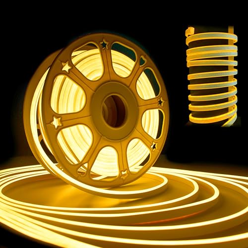 Forus 10 Meter LED Neon Strip Light - Yellow, Flexible Waterproof Cuttable Rope Lights, Indoor Outdoor Diwali Decorative Lighting, Shop Decoration, Hotel, Restaurant Decorations, 6-Months Warranty - Image 1