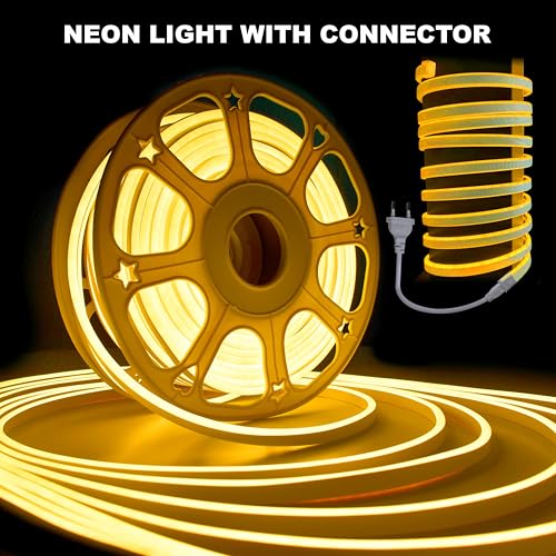 Forus 10 Meter LED Neon Strip Light - Yellow, Flexible Waterproof Cuttable Rope Lights, Indoor Outdoor Diwali Decorative Lighting, Shop Decoration, Hotel, Restaurant Decorations, 6-Months Warranty - Image 5