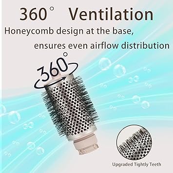 Chuancheng فرشاة دائرية كبيرة لتكثيف الشعر لمجففات الشعر Shark FlexStyle ملحق فرشاة دائرية أكبر للشعر المستقيم والمجعد والمتموج والمجعد - Image 5