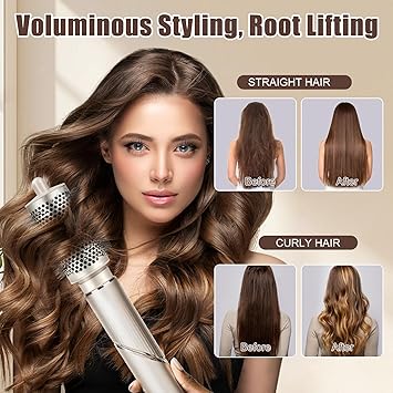 Chuancheng فرشاة دائرية كبيرة لتكثيف الشعر لمجففات الشعر Shark FlexStyle ملحق فرشاة دائرية أكبر للشعر المستقيم والمجعد والمتموج والمجعد - Image 4