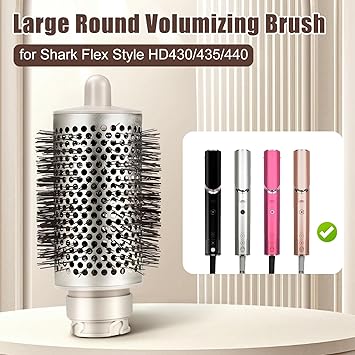 Chuancheng فرشاة دائرية كبيرة لتكثيف الشعر لمجففات الشعر Shark FlexStyle ملحق فرشاة دائرية أكبر للشعر المستقيم والمجعد والمتموج والمجعد - Image 2
