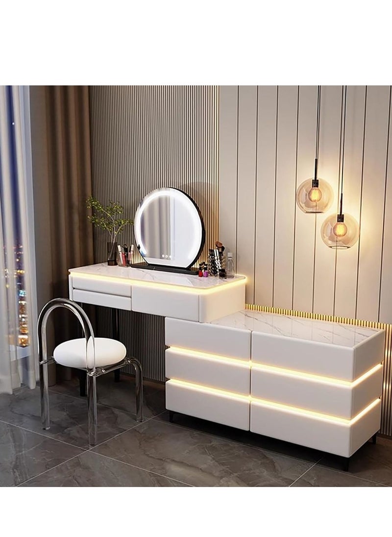 Cool Baby COOLBABY Elegant Modern Luminous Makeup Vanity Desk with LEDMirror and Stool  - Image 1