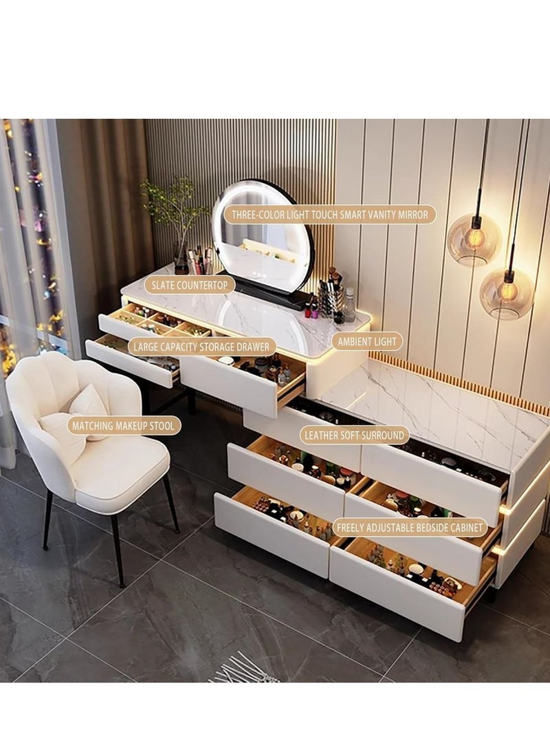 Cool Baby COOLBABY Elegant Modern Luminous Makeup Vanity Desk with LEDMirror and Stool  - Image 2